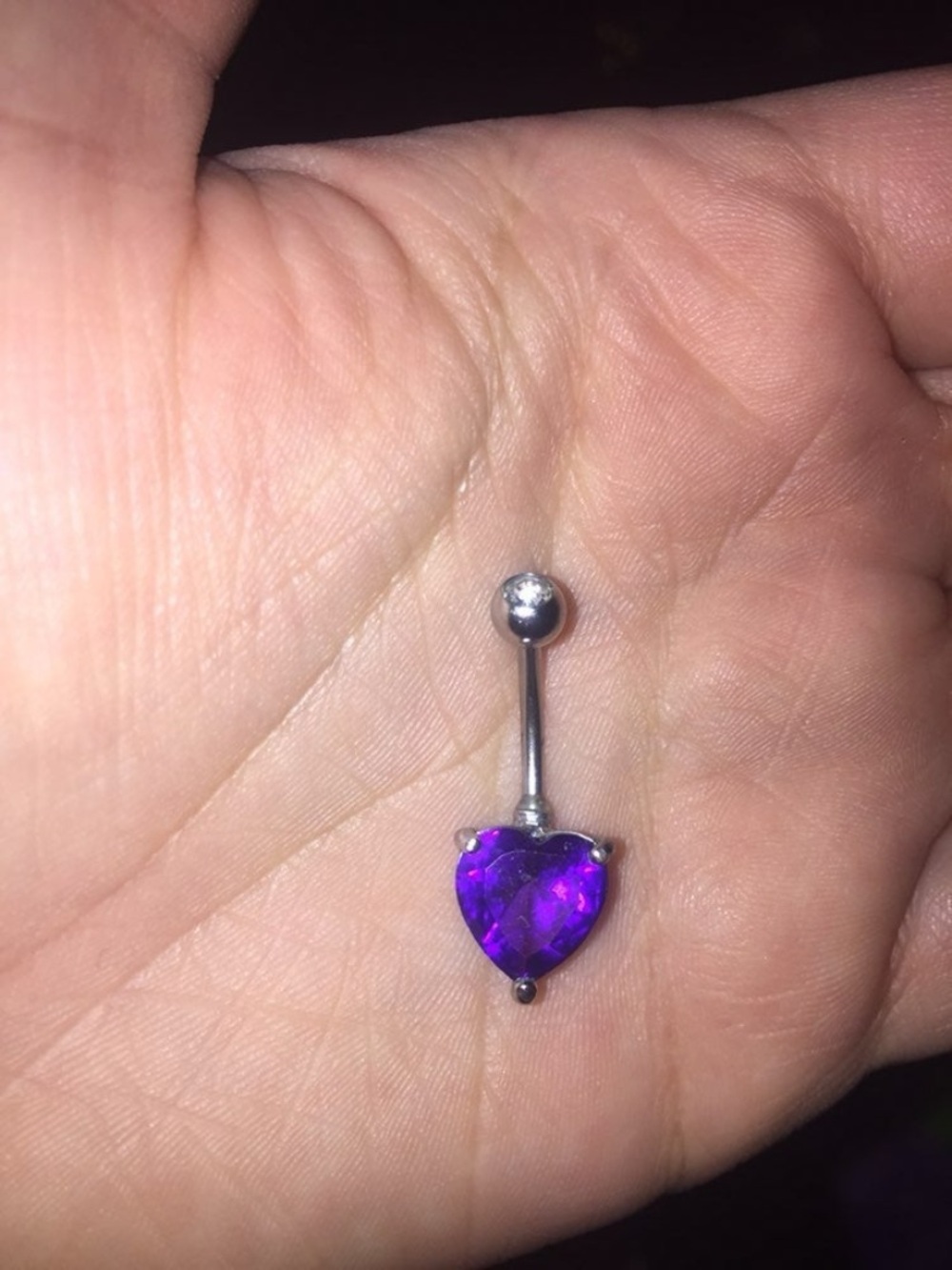 Purple Heart Gem Belly Button Ring - [Brand]